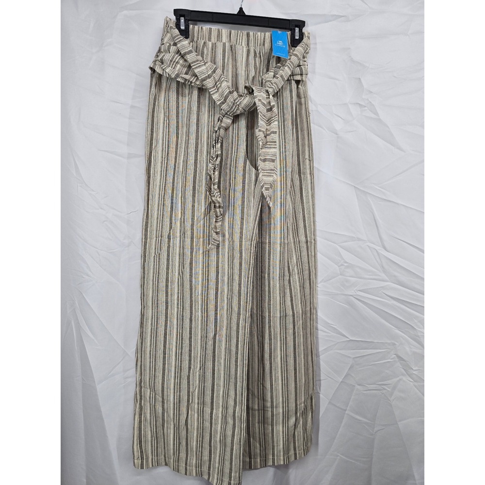 Cupshe Striped Wide Leg Pants Tan Brown High Waist Belted CAA02D4A005GJ‎ Mens M